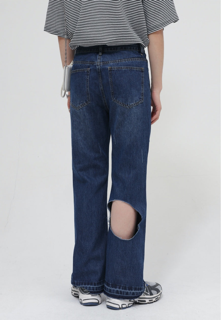 UZIP DESIGN Men's fashion ripped jeans