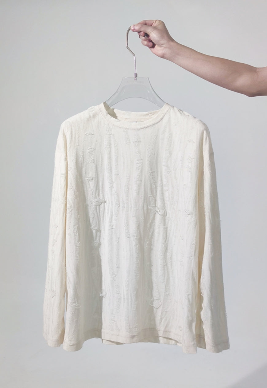 Men's crew neck ripped T-shirt