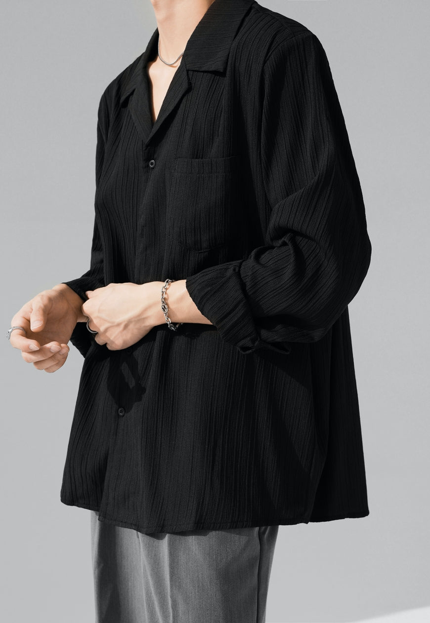 UZIP DESIGN Men's Stripe Loose Shirt