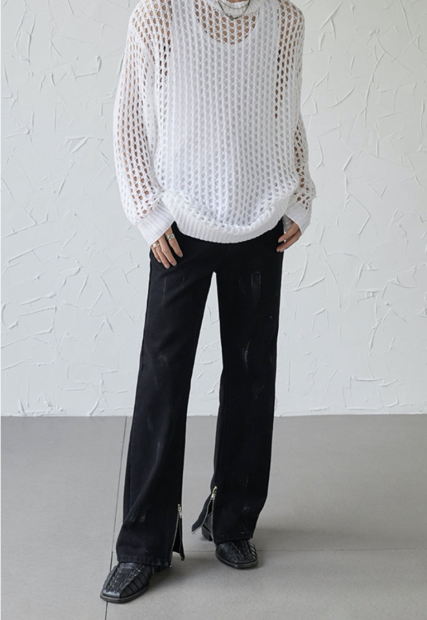 UZIP DESIGN Men's Design zipper slit denim trousers SS2022 VOL.5