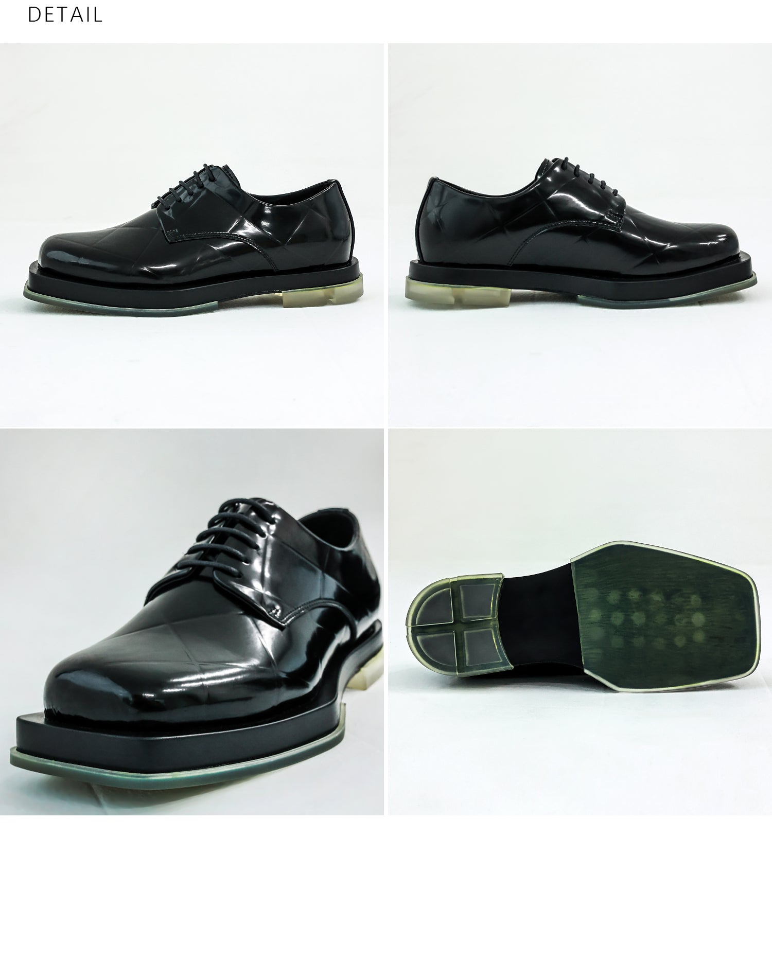UZIP DESIGN Men's Shiny diamond irregular design leather shoes
