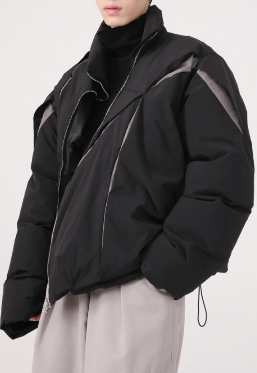 Men's pleated padded jacket
