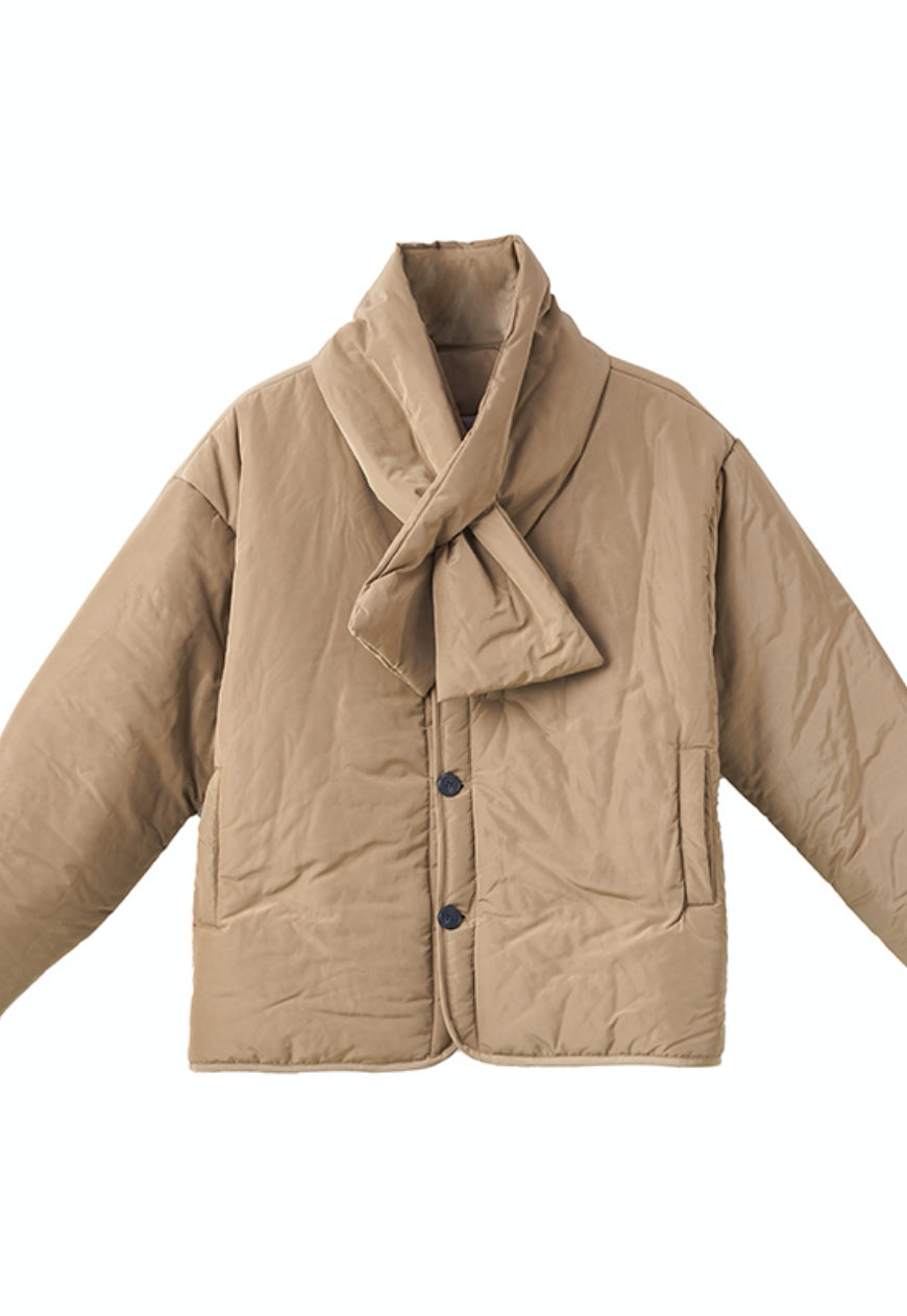 Men's scarf style cotton coat