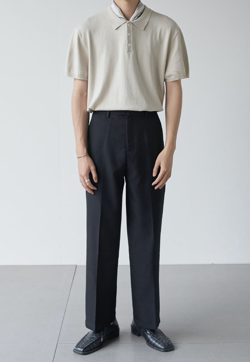Men's summer high-end straight-leg trousers