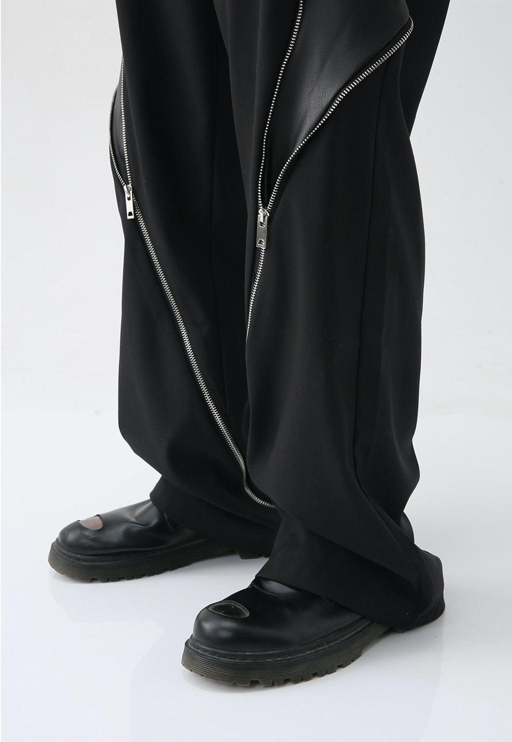 Men's statement zip trousers