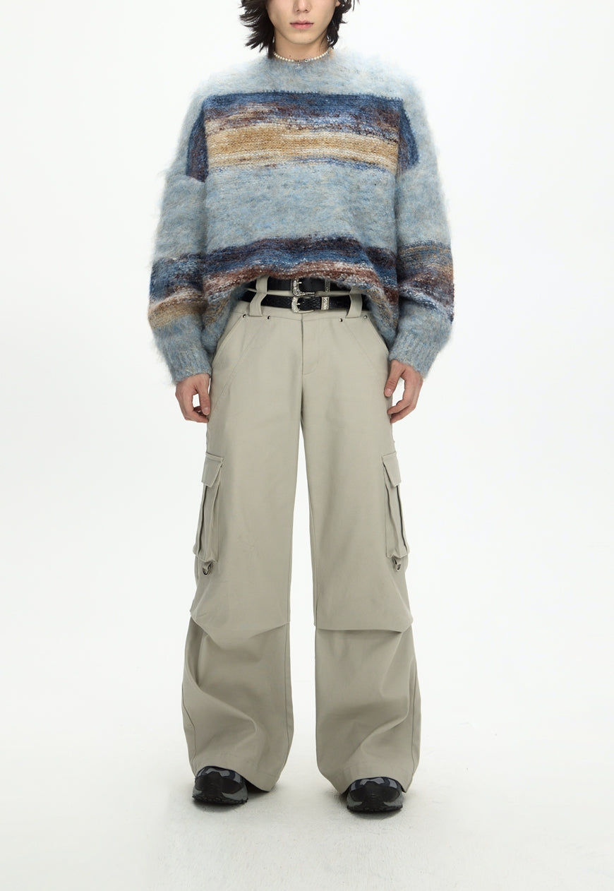 Men's color textured sweater