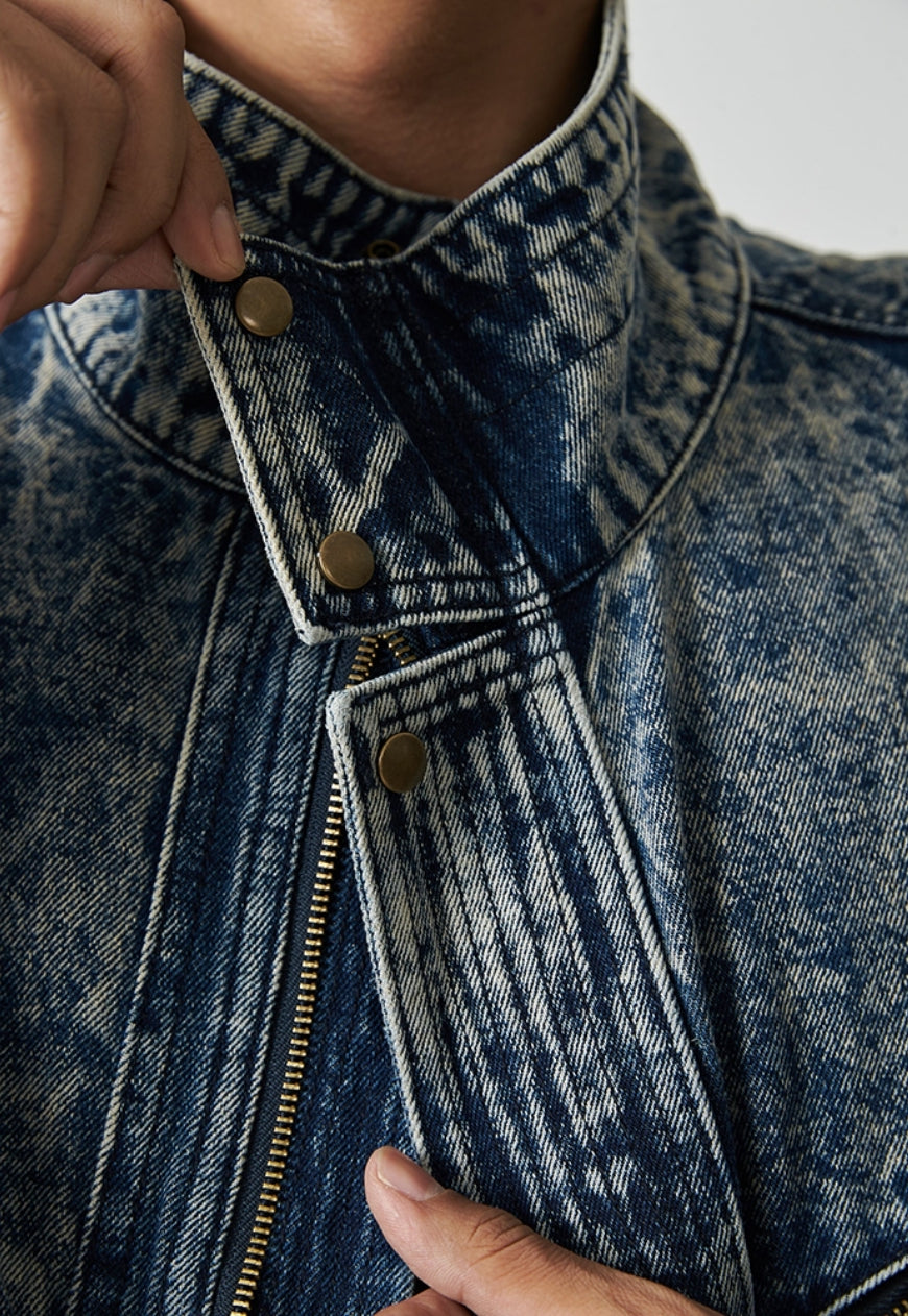 Men's Vintage Snowflake Denim Jacket