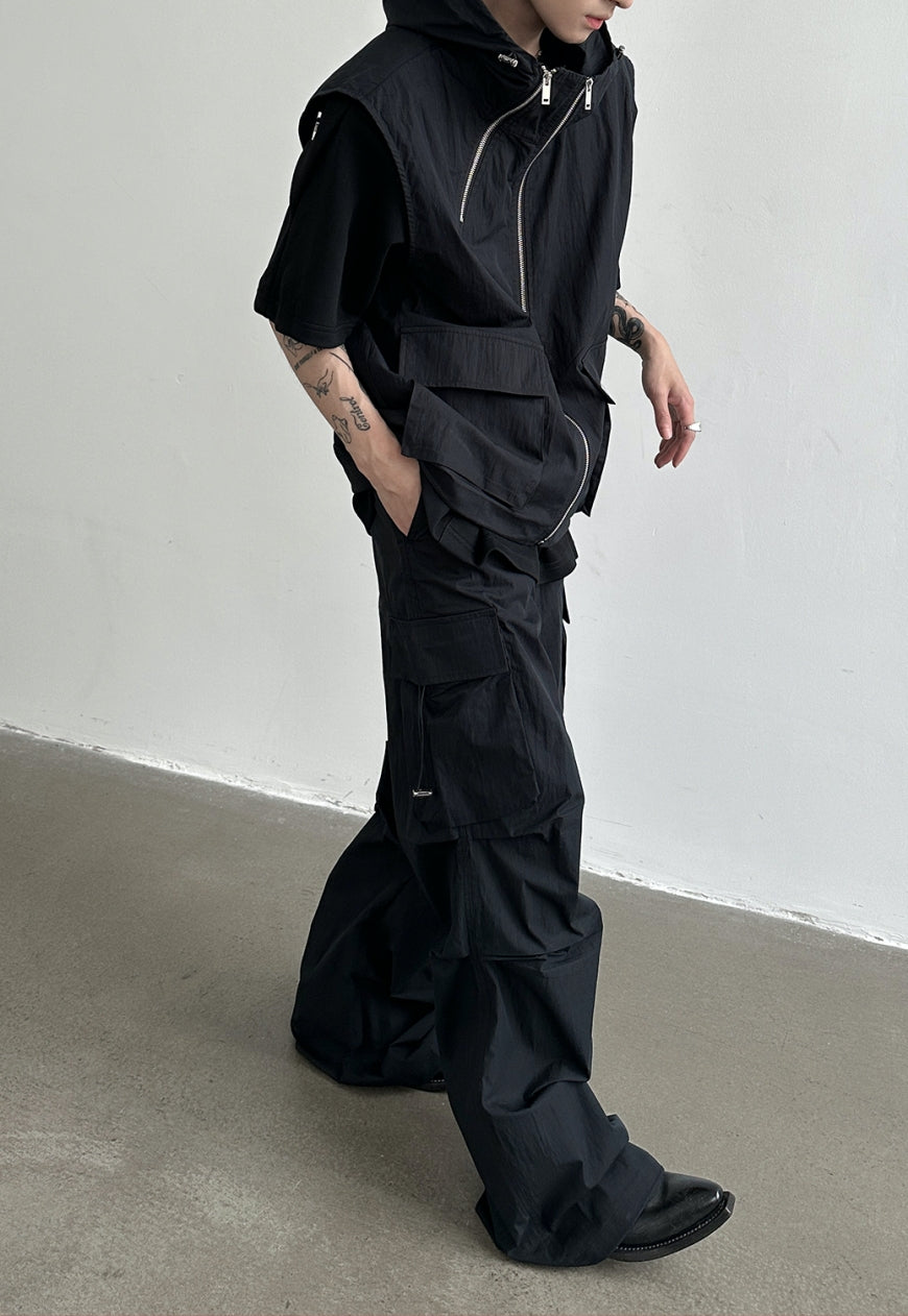 Men's Hooded Vest and Overalls set