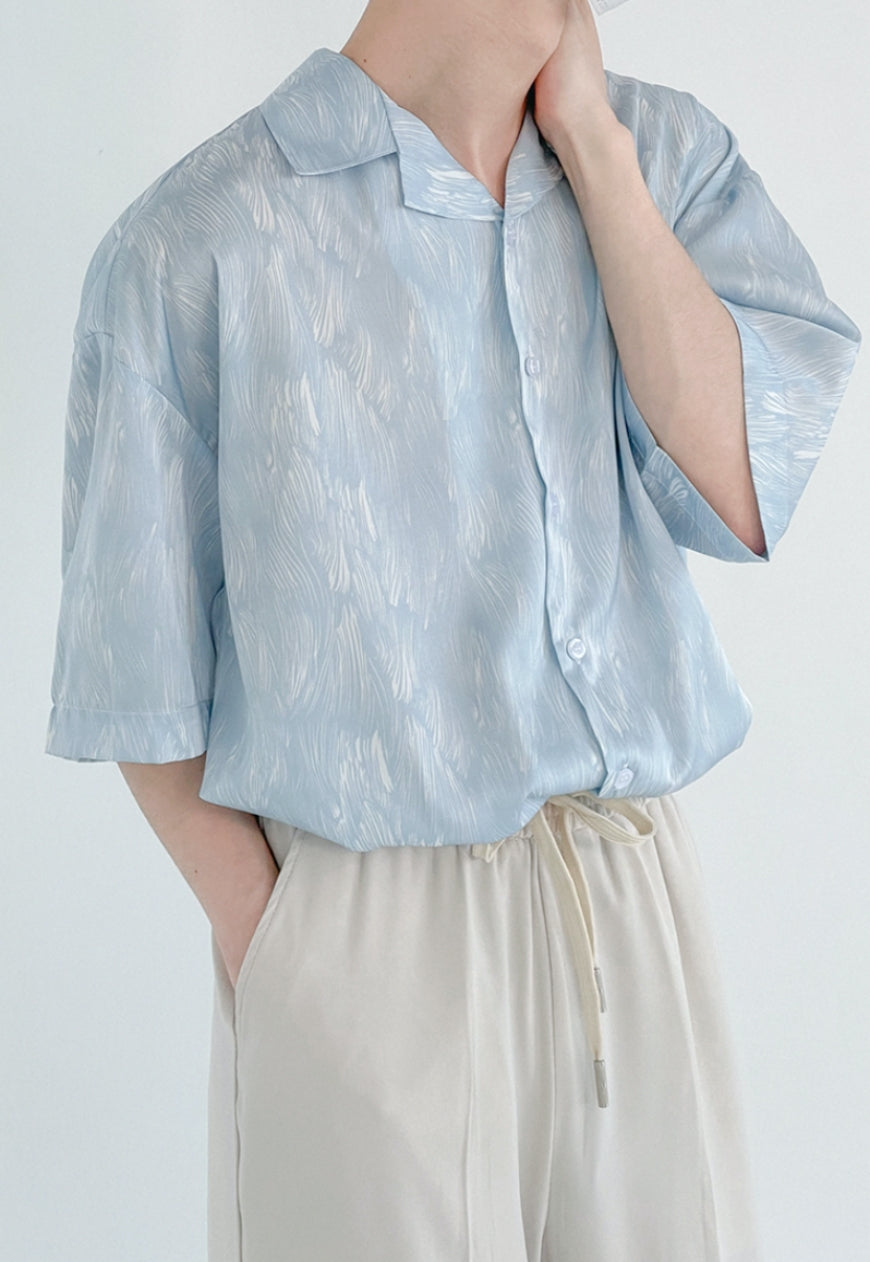 Men's silk loose shirt
