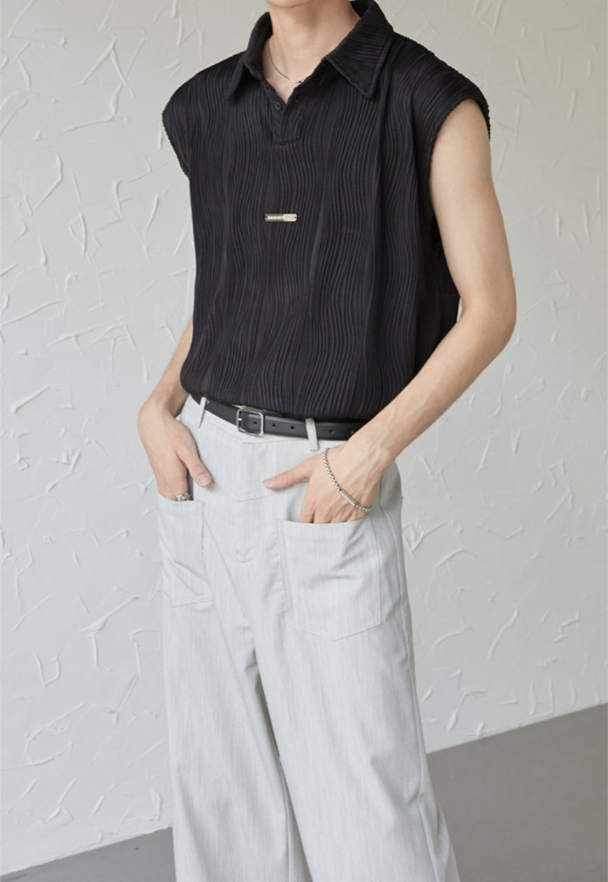 UZIP DESIGN Men's Design pleated vest