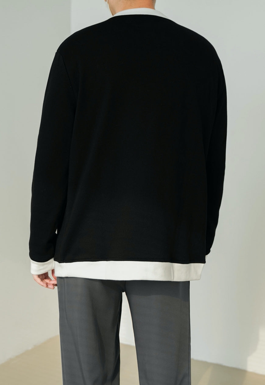 Men's Contrasting retro cardigan sweater