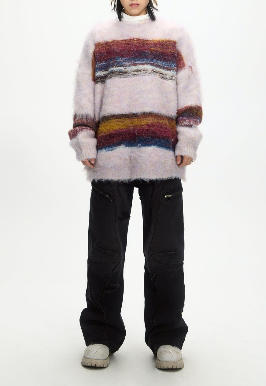 Men's color textured sweater