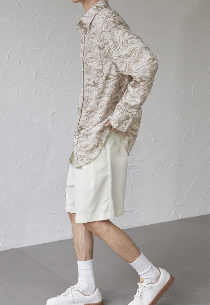 UZIP DESIGN Men's Marbled Shoulder Padded Shirt