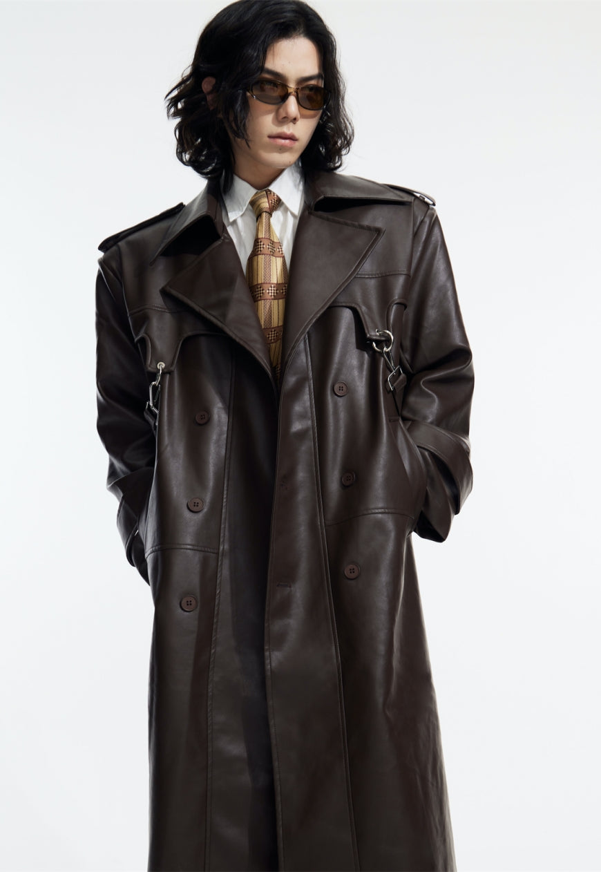 Men's Retro high-quality PU leather coat