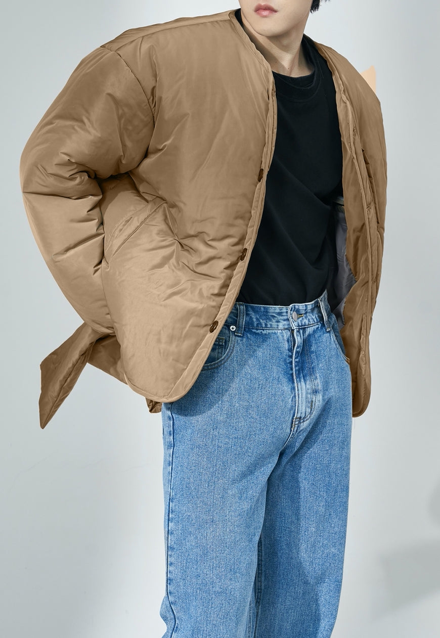 Men's scarf style cotton coat