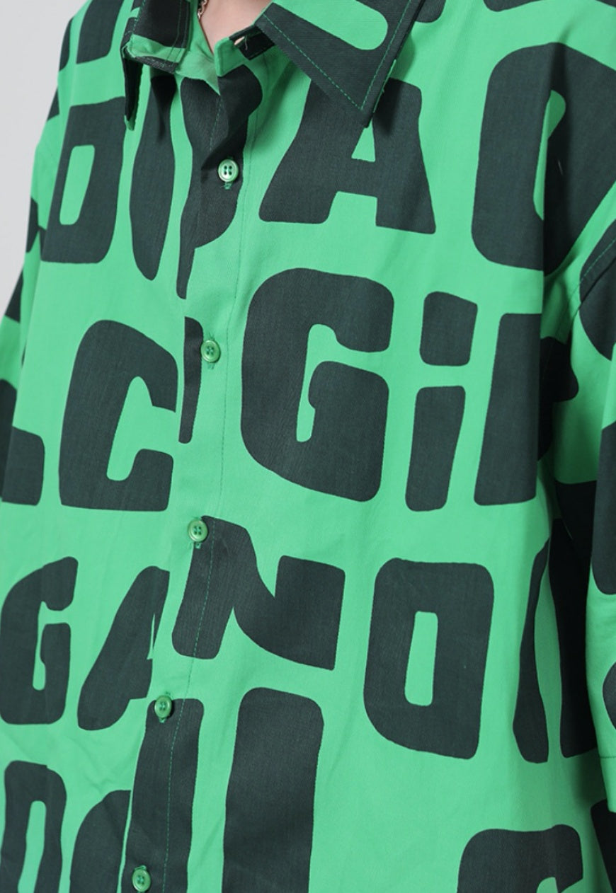 UZIP DESIGN Men's personalized letter print shirt
