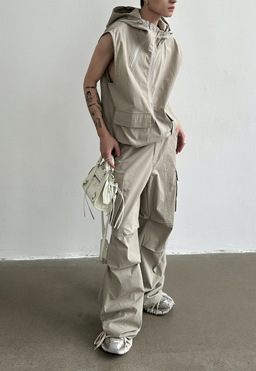 Men's Hooded Vest and Overalls set