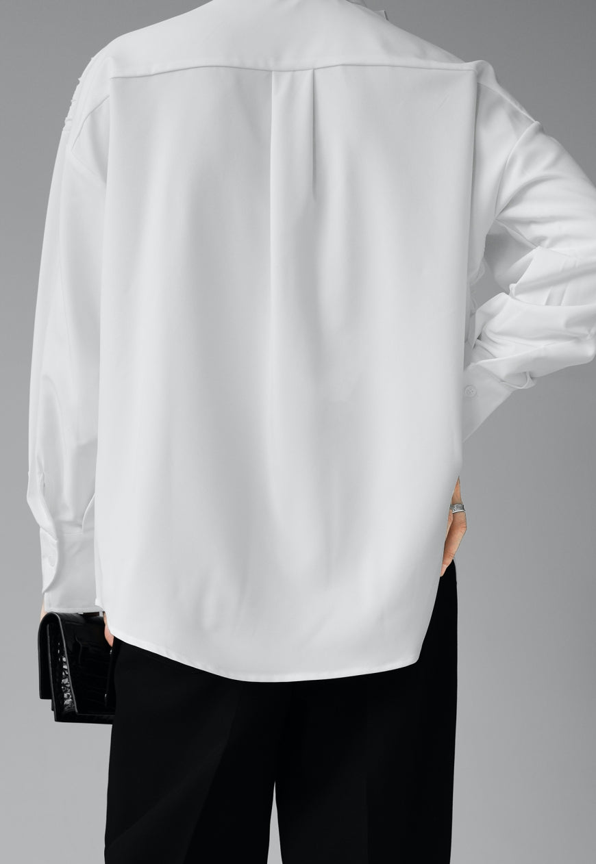 UZIP DESIGN Men's pleated technology long-sleeved shirt