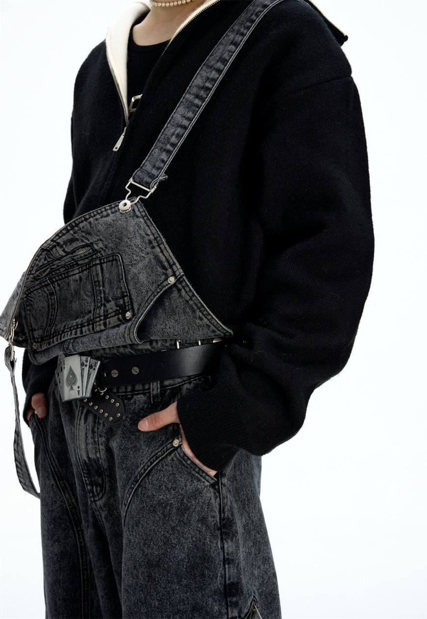 Men's Design vintage suspenders jeans