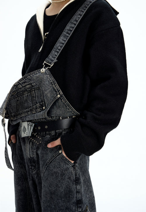 Men's Design vintage suspenders jeans