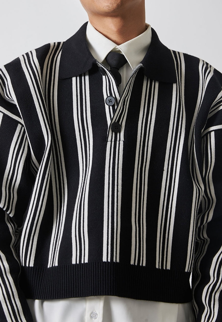 【Sale】Men's striped knitted sweater