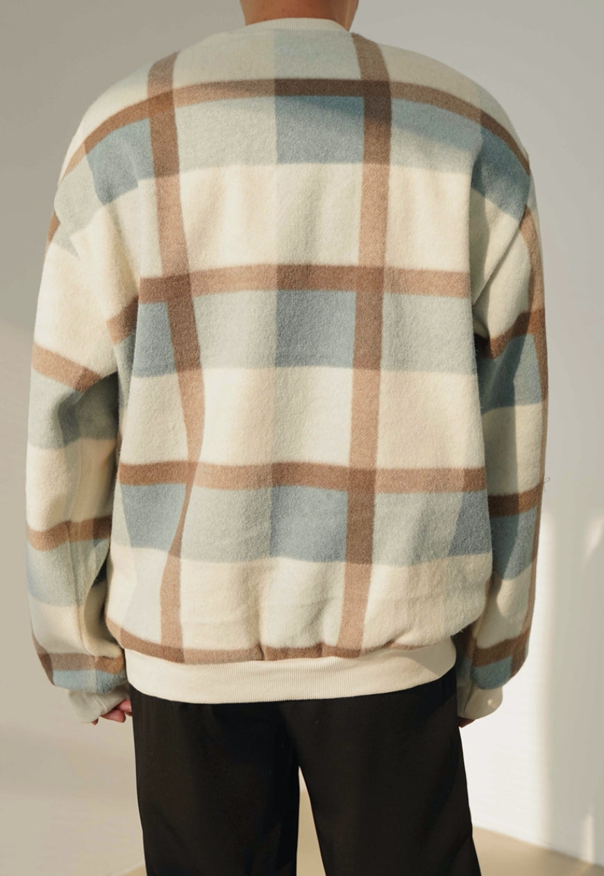 Men's Vintage plaid wool sweater