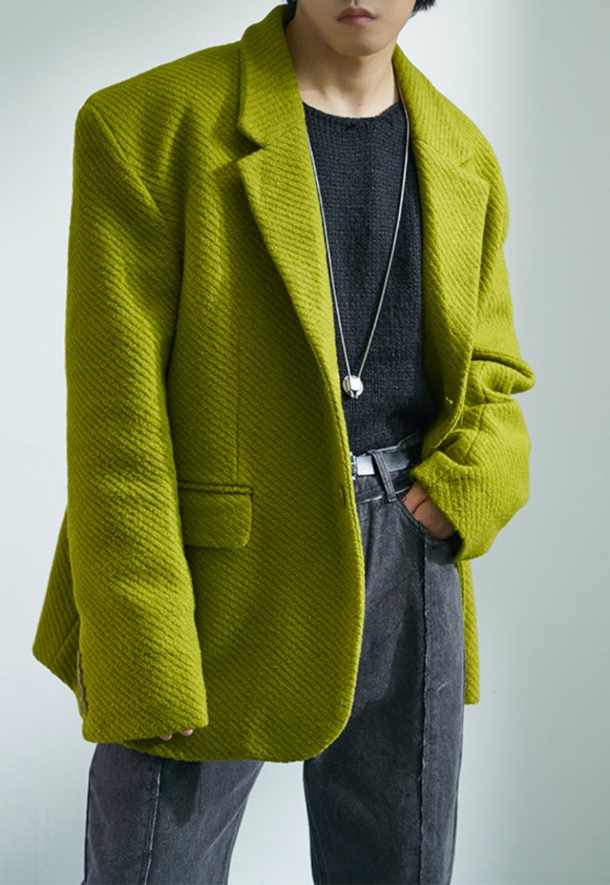Men's Oversized Twill Texture Suit Jacket