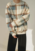 Men's Vintage plaid wool sweater