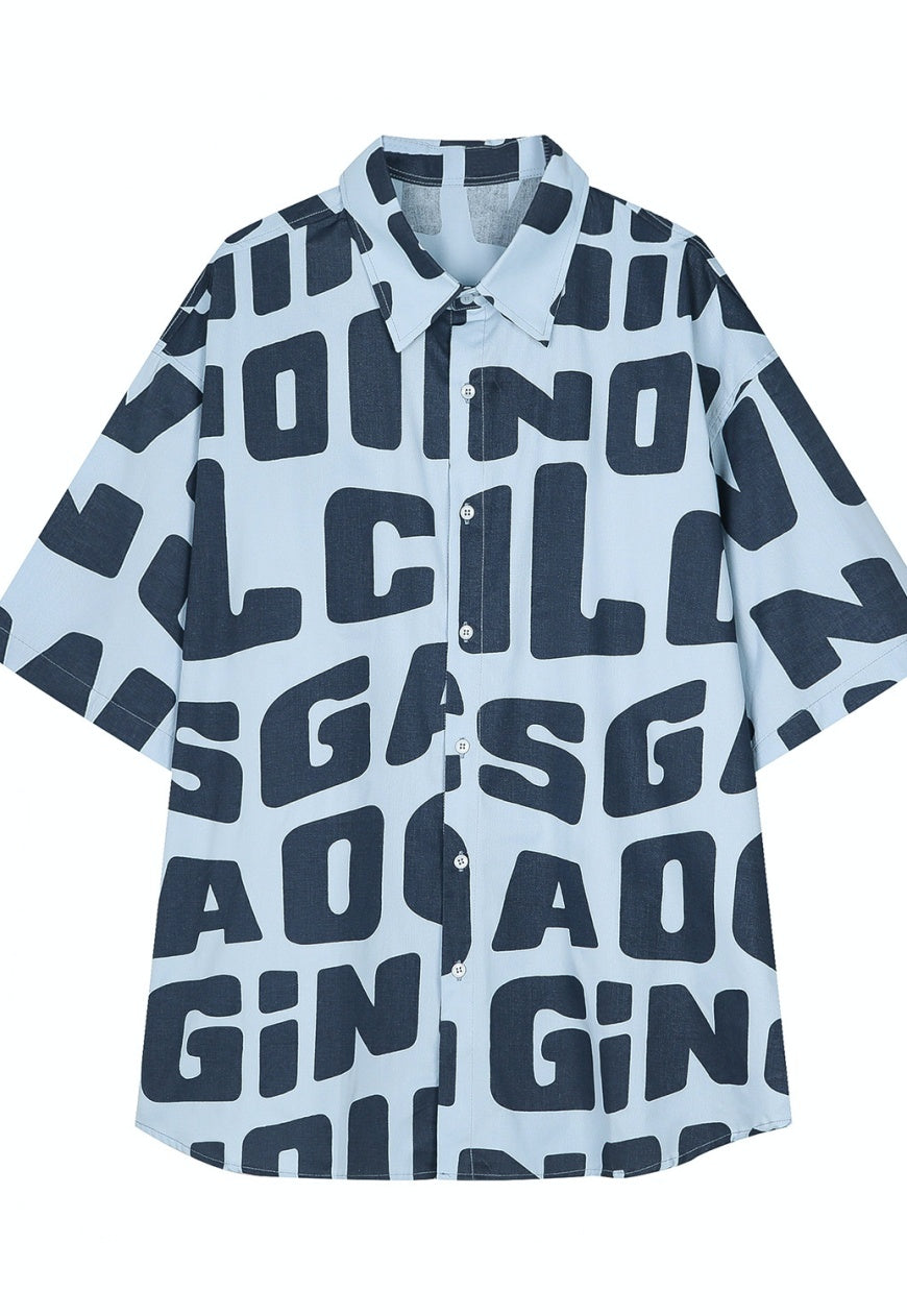 UZIP DESIGN Men's personalized letter print shirt