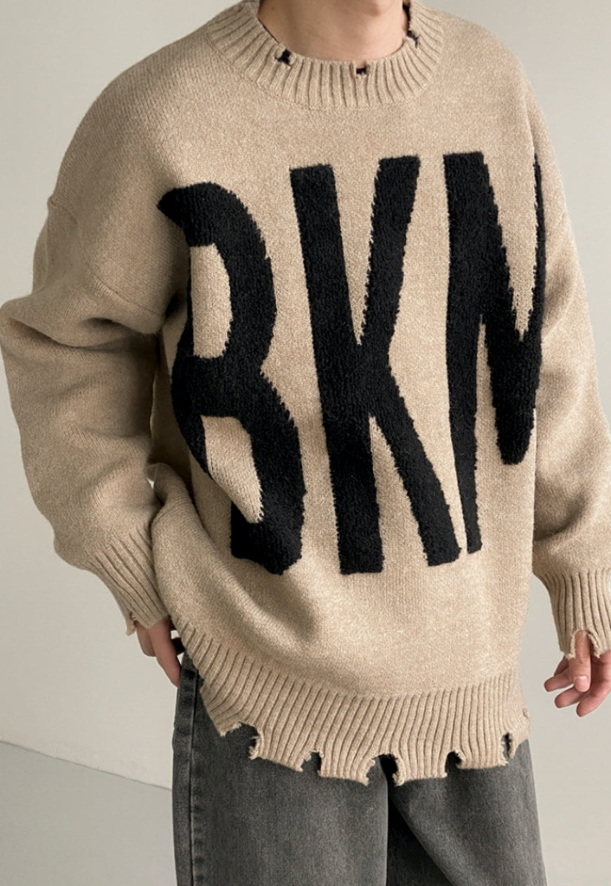 UZIP DESIGN MEN'S letter fashion sweater