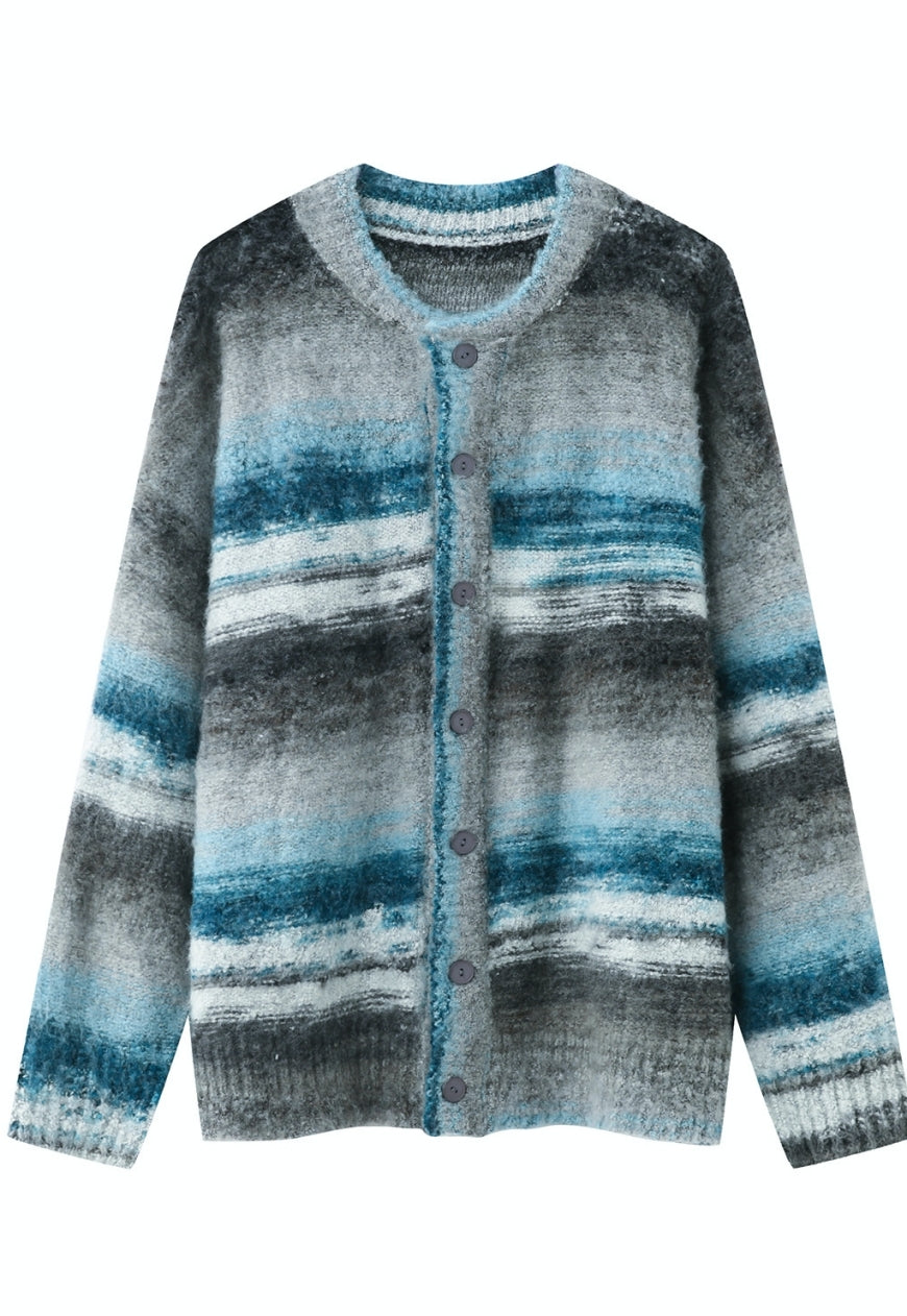 Men's Striped Rainbow Knit Jacket