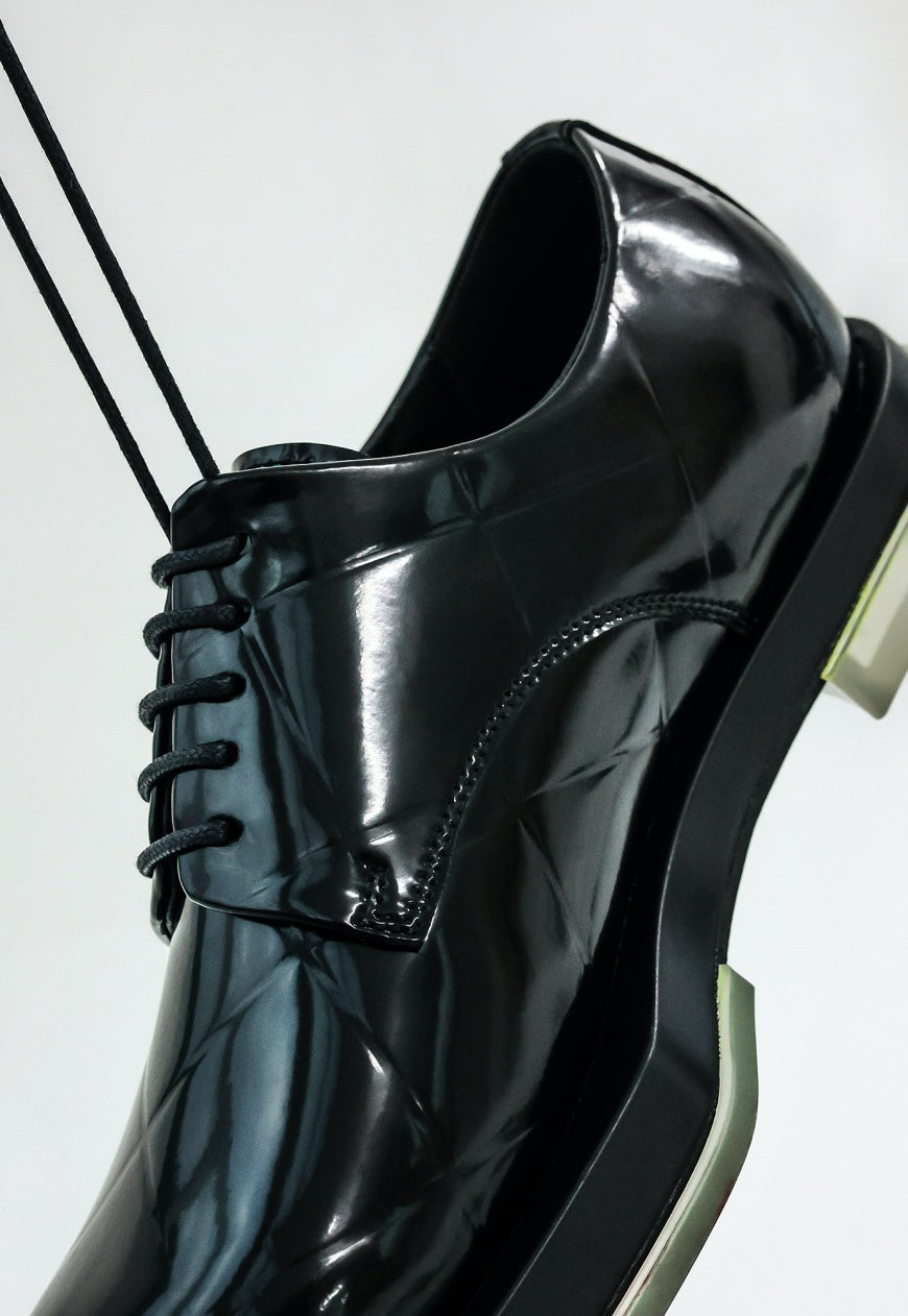 UZIP DESIGN Men's Shiny diamond irregular design leather shoes