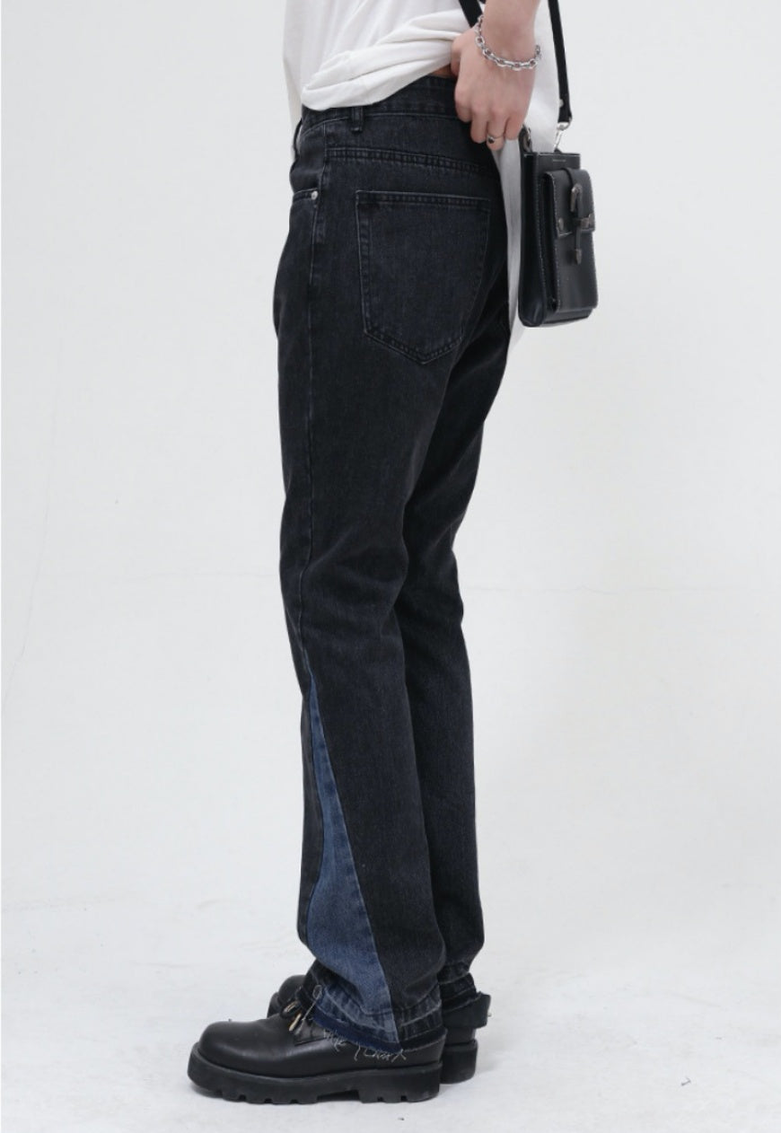 UZIP DESIGN Men's patchwork jeans
