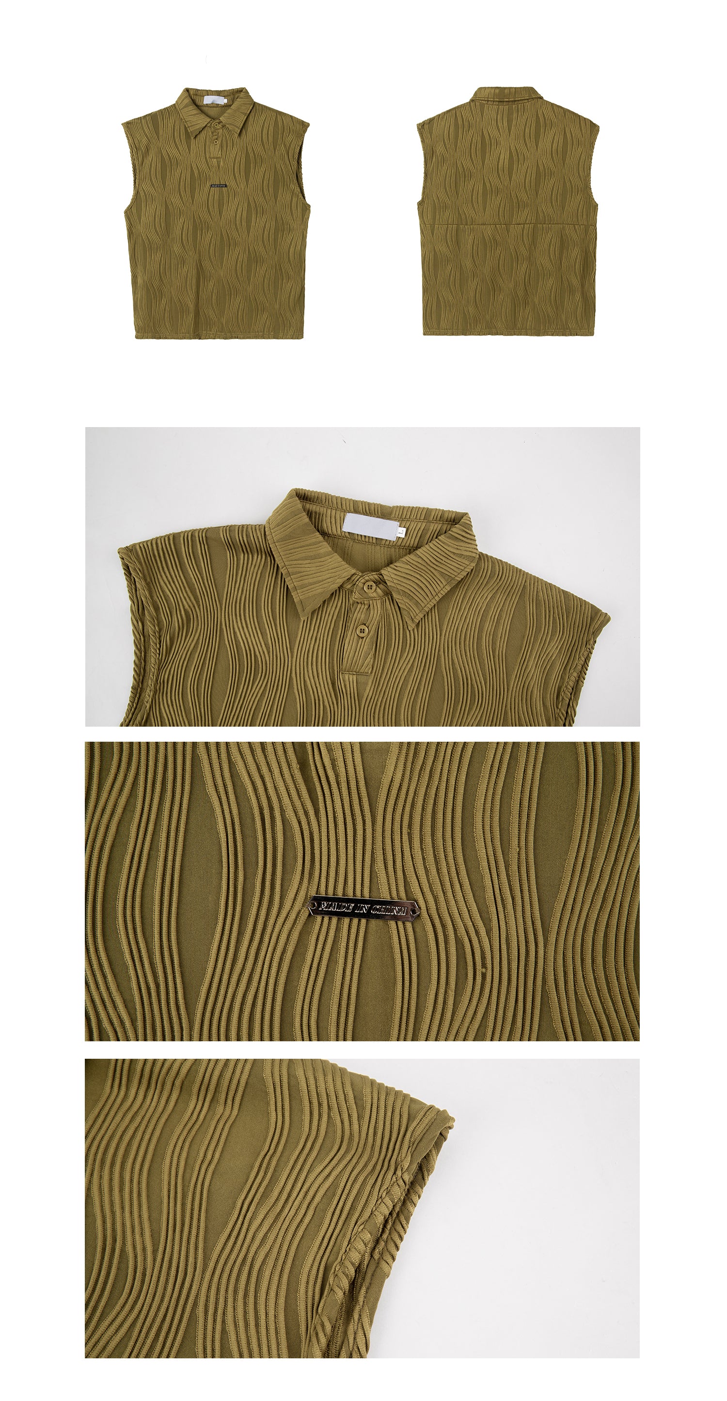 UZIP DESIGN Men's Design pleated vest