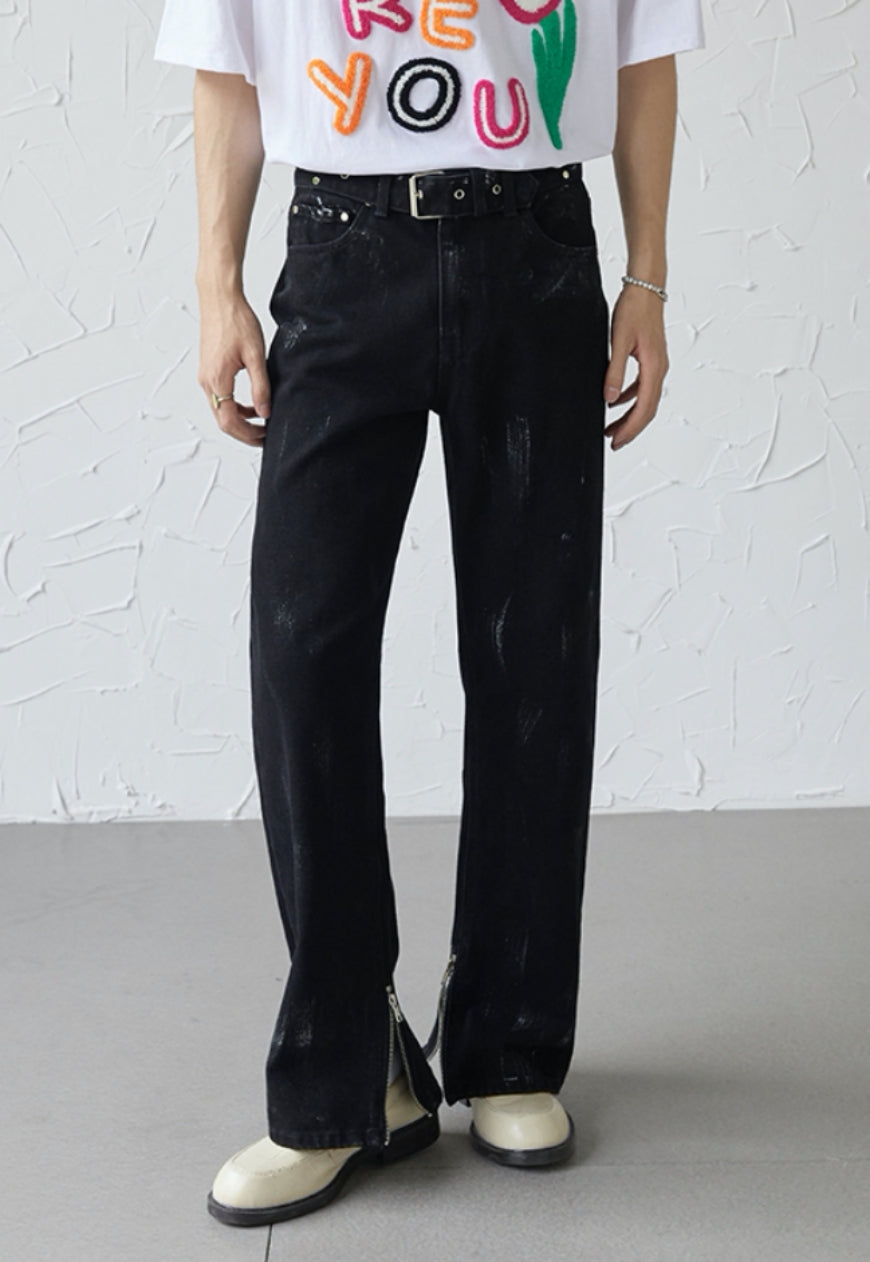 UZIP DESIGN Men's Design zipper slit denim trousers SS2022 VOL.5