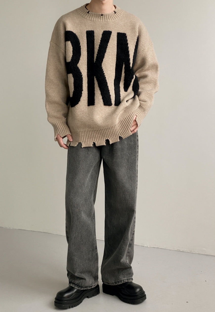 UZIP DESIGN MEN'S letter fashion sweater