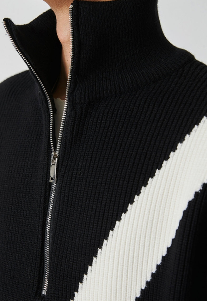Men's zip turtleneck sweater