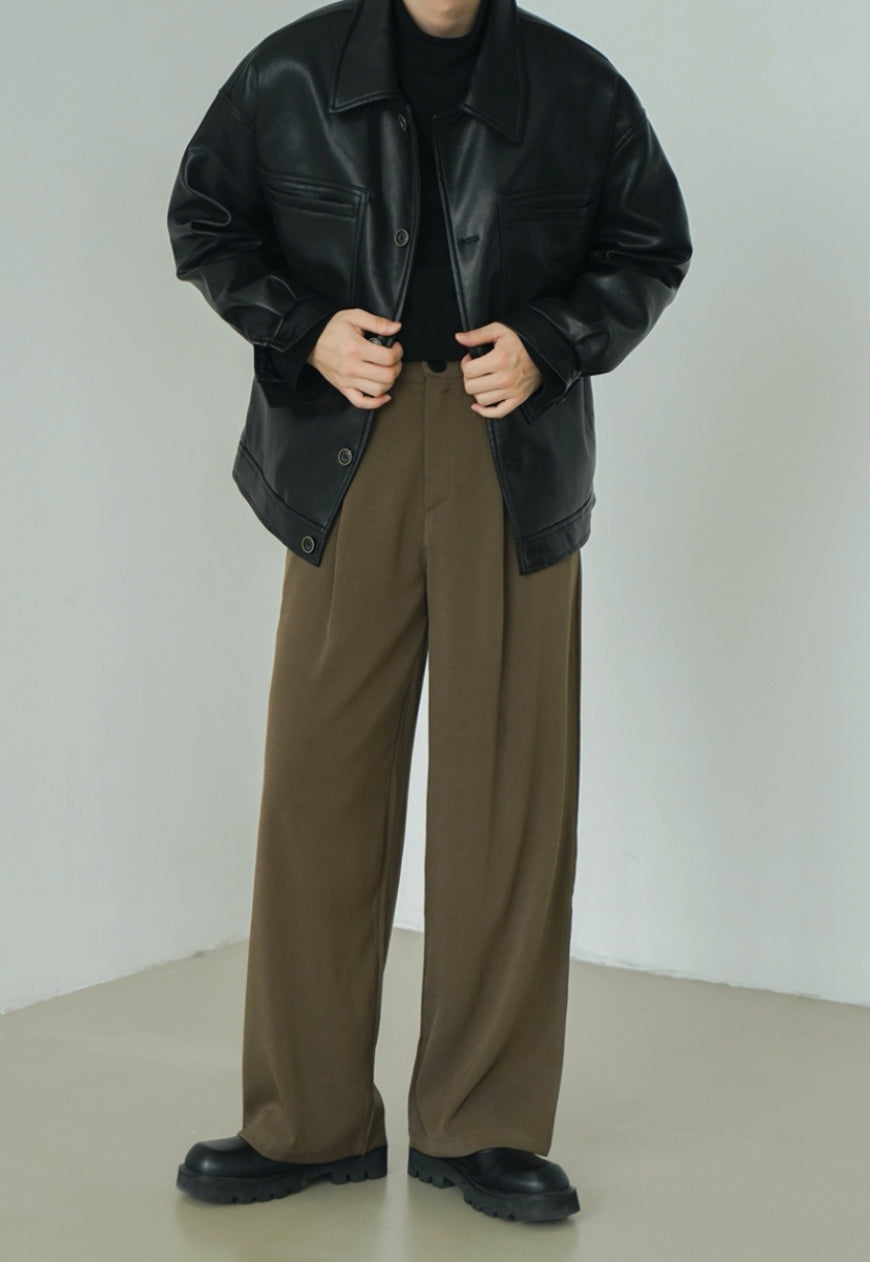 Men's Vintage PU leather jacket