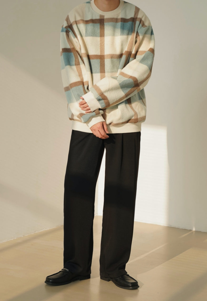Men's Vintage plaid wool sweater