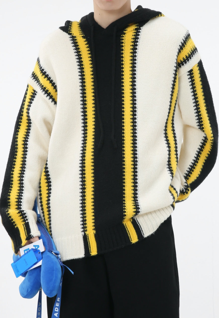 Men's Black and Yellow Design Sweater