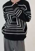 Men's Design Paperclip Print Knit