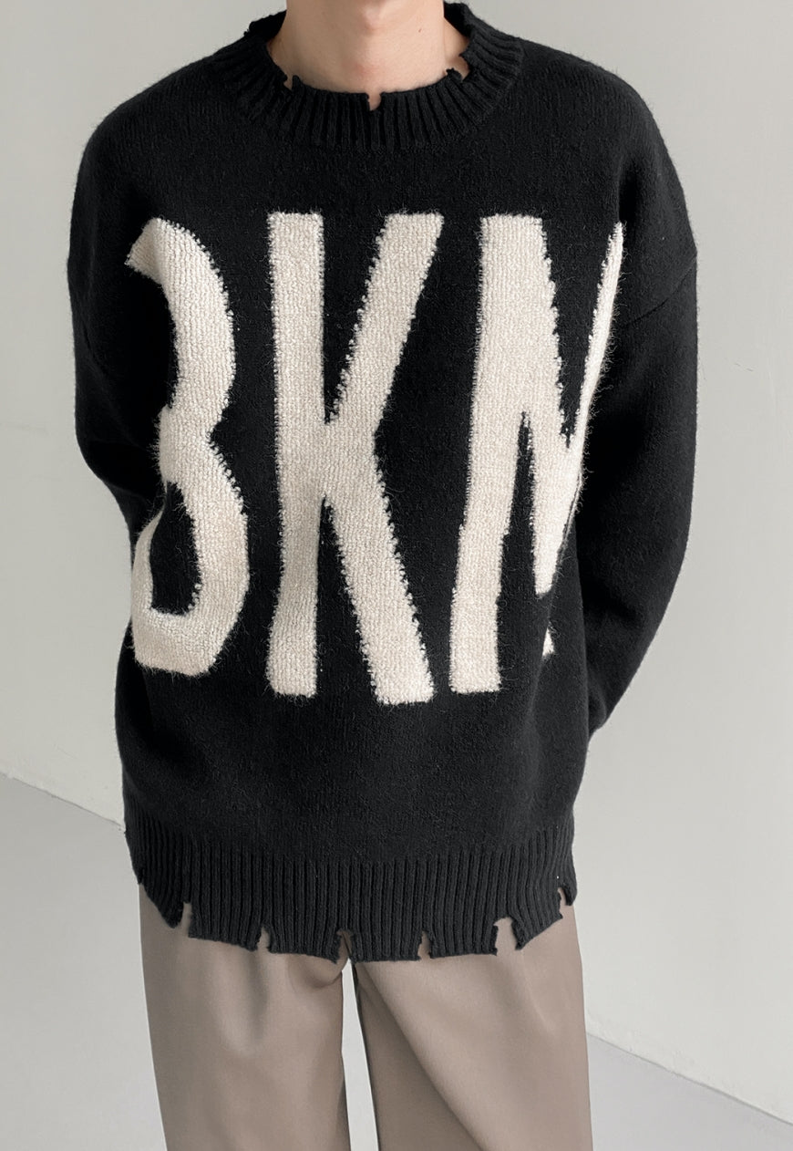 UZIP DESIGN MEN'S letter fashion sweater