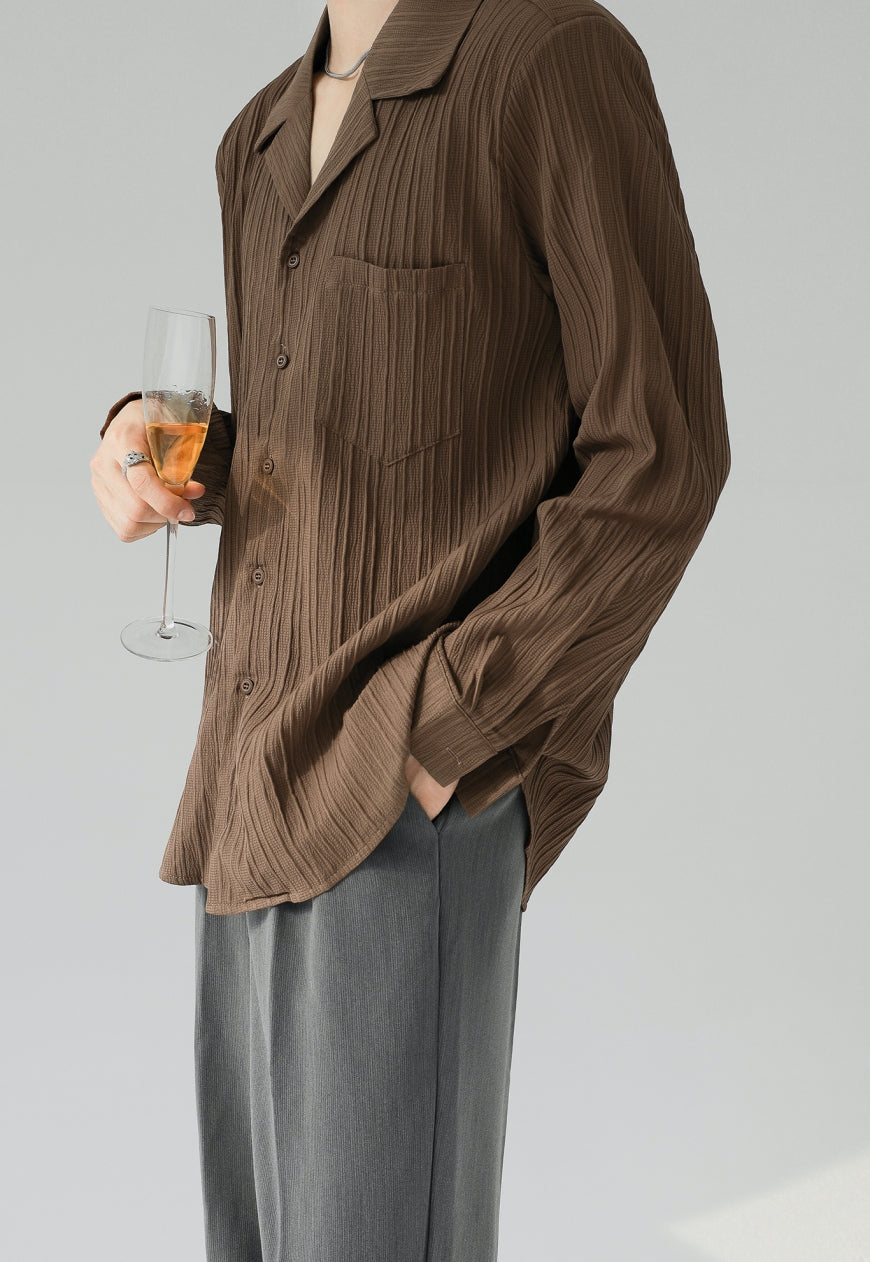 UZIP DESIGN Men's Stripe Loose Shirt