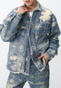 Men's Frayed Denim Jeans Jacket