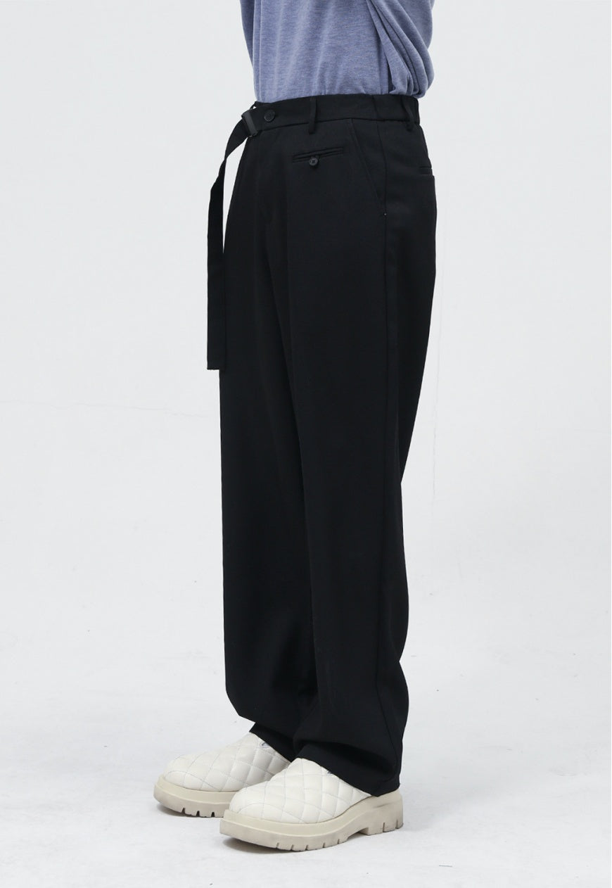 Men's Pocket Design Solid Color Trousers