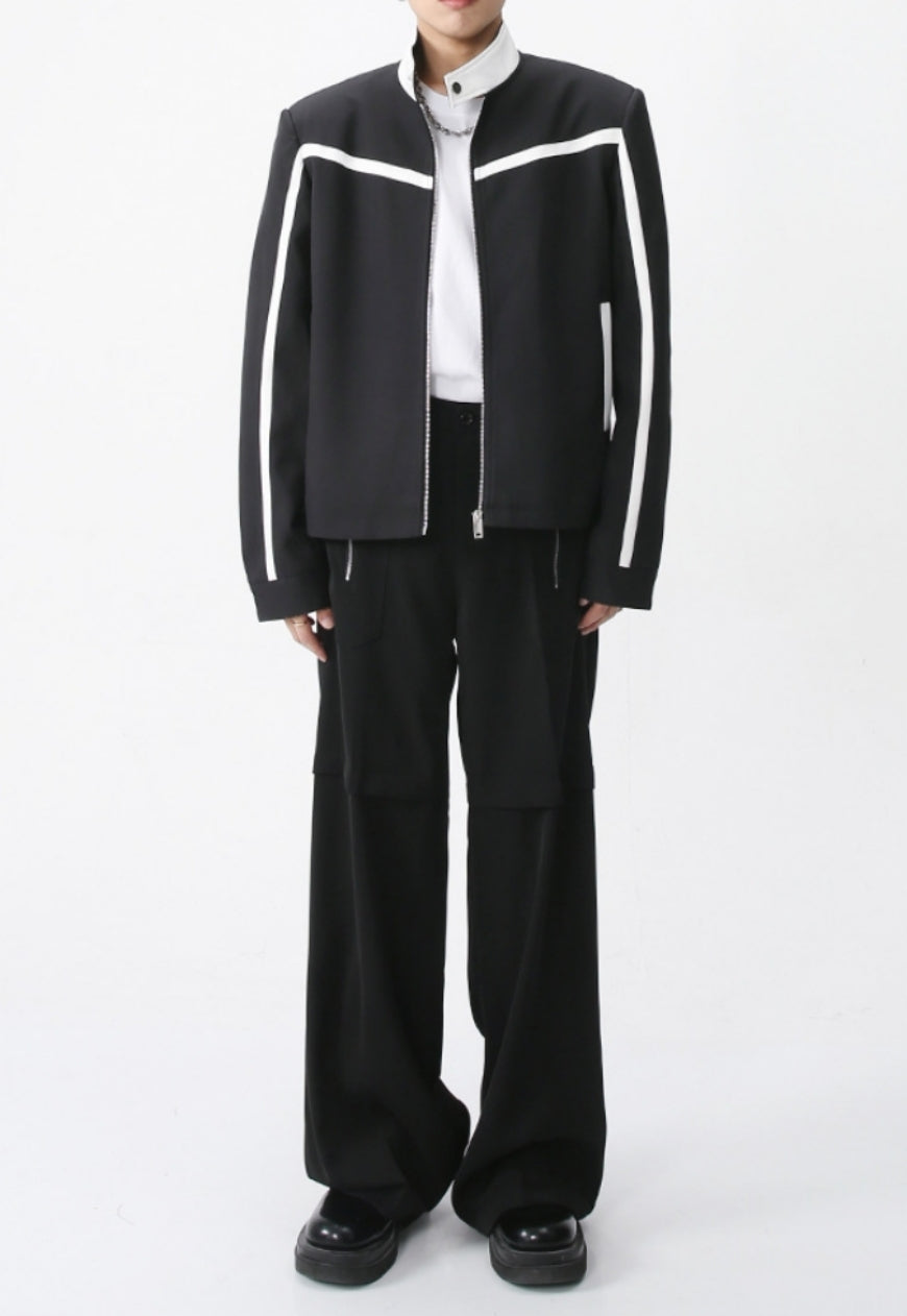 Unisex pocket zipped cargo trousers
