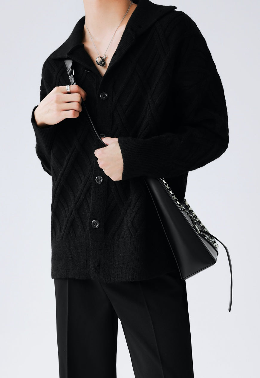 Men's solid color turtleneck sweater
