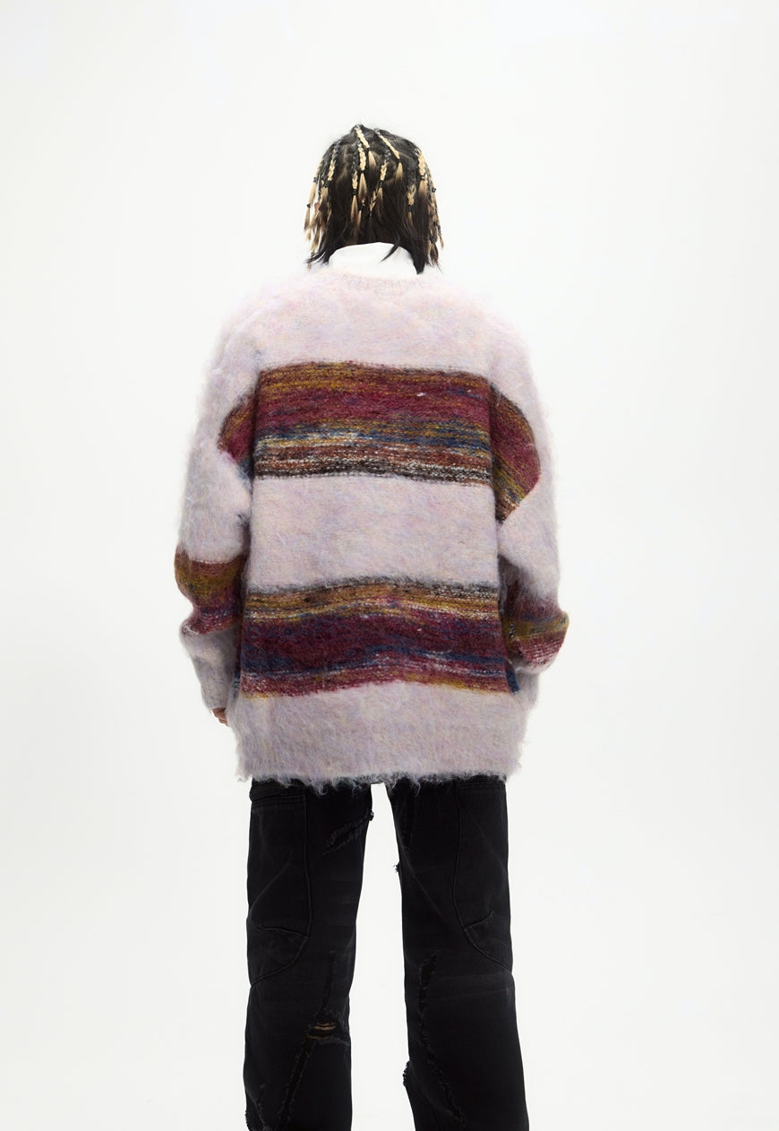 Men's color textured sweater