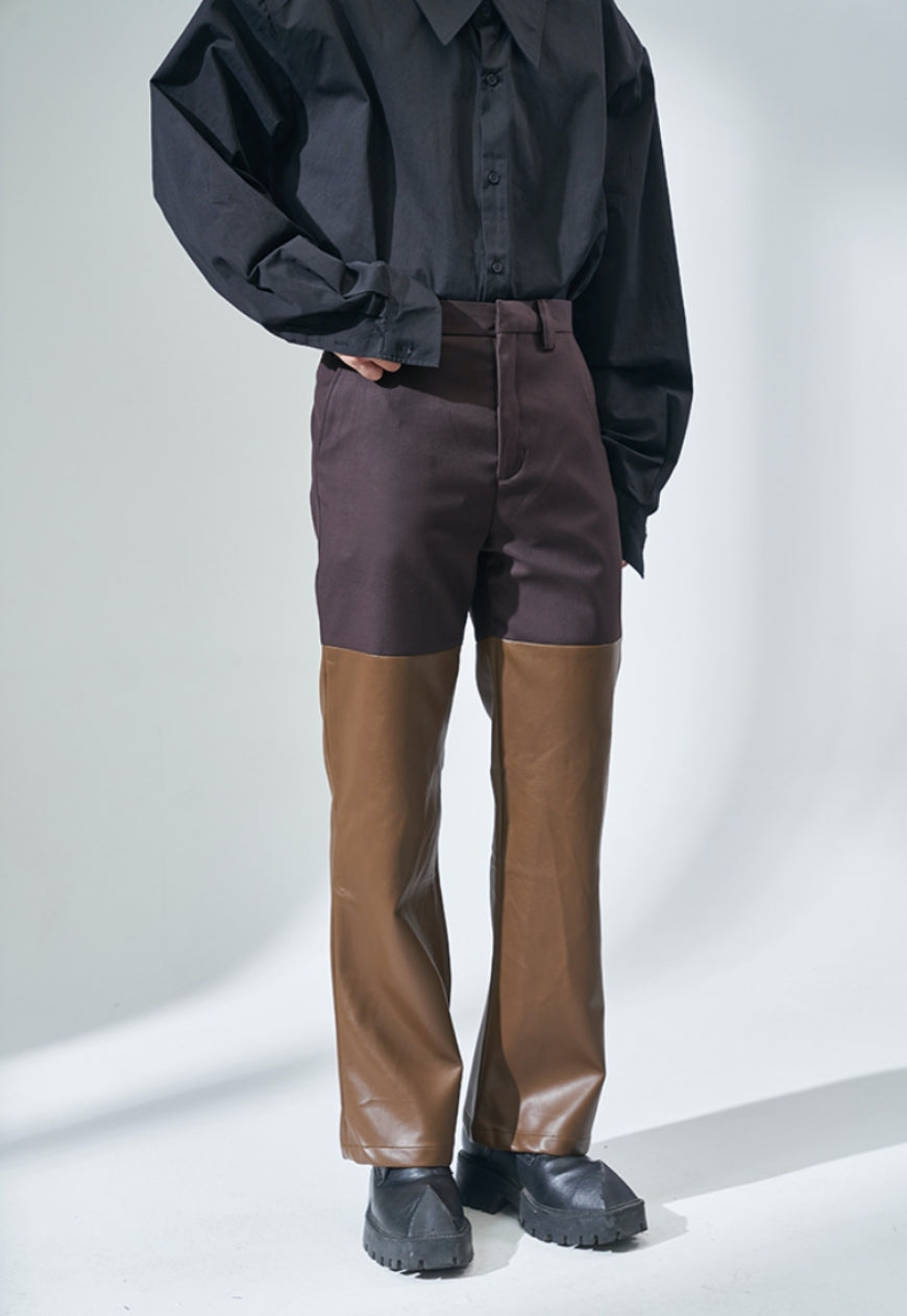Men's Visual impact PU leather fashion trousers