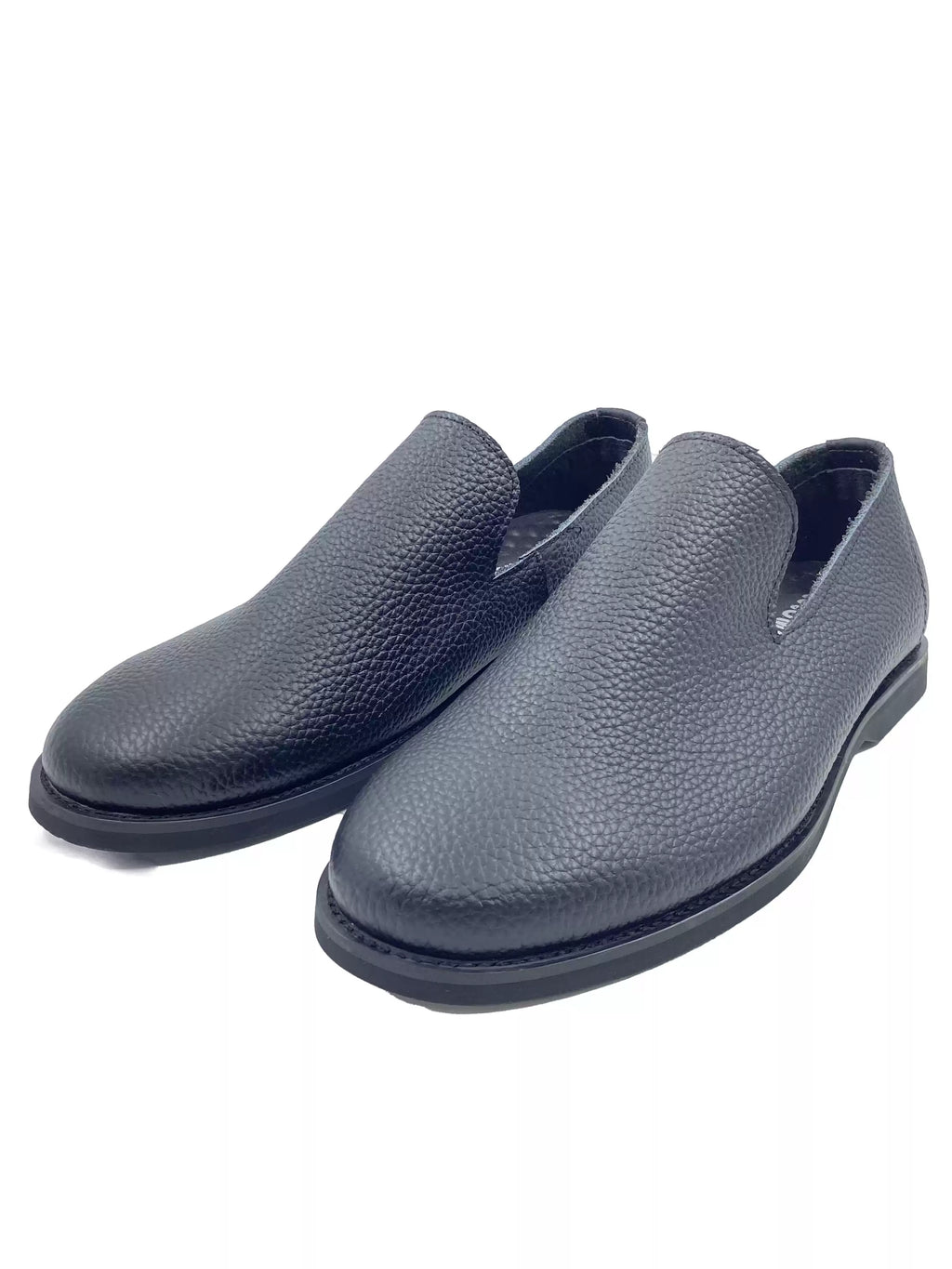 Black Leather Slip-Ons